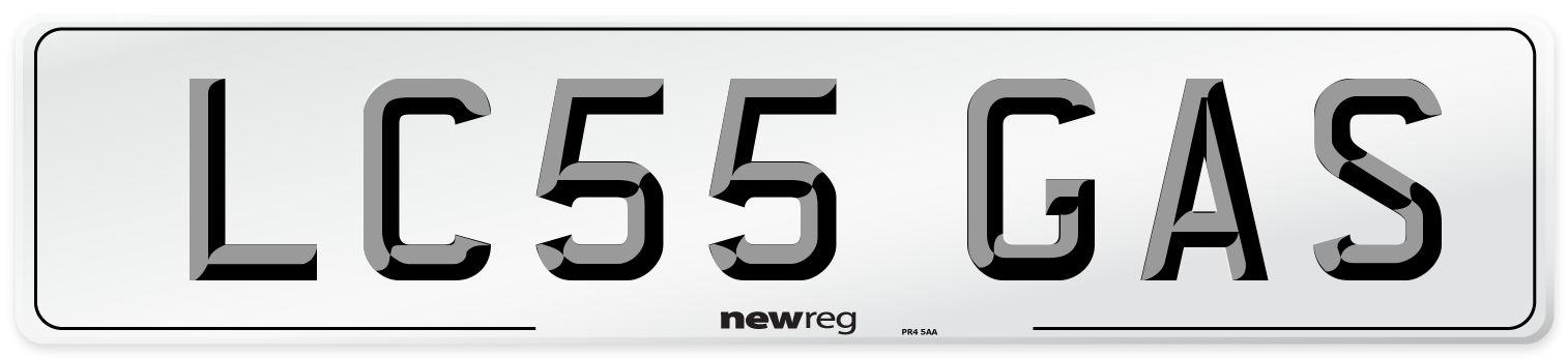 LC55 GAS Number Plate from New Reg